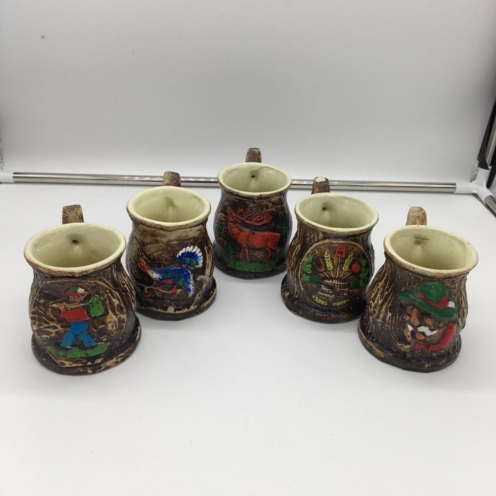 Rustic Lodge Coffee Mug Set Hunting Homestead Outdoorsy